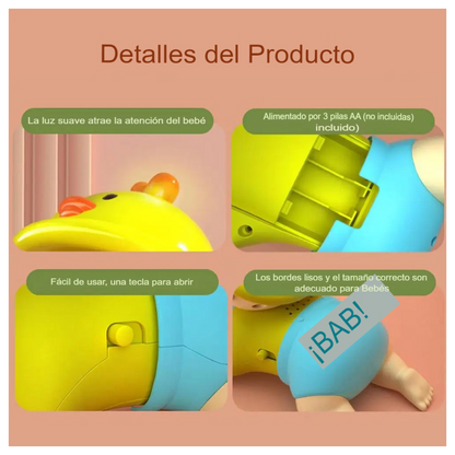 Muñeco Eléctrico que Gatea con Música y Luces | Juguete Interactivo para Bebés