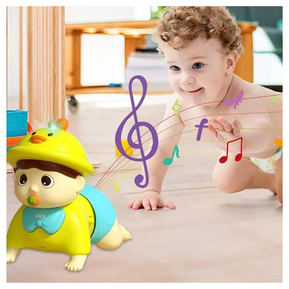 Muñeco Eléctrico que Gatea con Música y Luces | Juguete Interactivo para Bebés