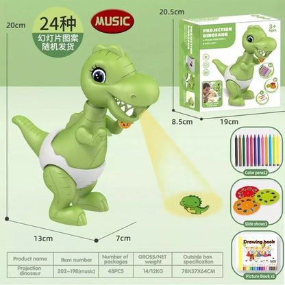 Dinosaurio Proyector Didáctico para Dibujar con Sonido | Mesa de Dibujo Educativa para Niños