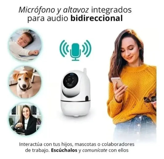Cámara Inteligente IP WiFi Interior HD | Audio, Visión Nocturna y Movimiento.